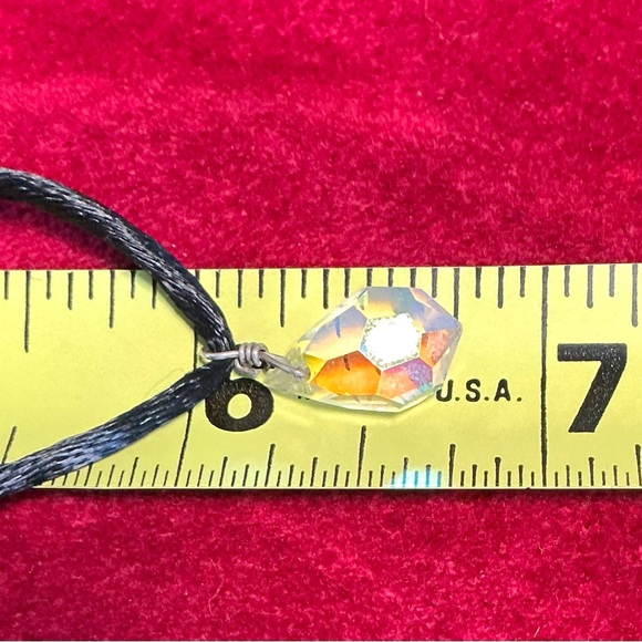 Set: Necklace & Earrings. Teardrop-Shaped Clear/Faceted Crystals/Glass Beads VTG - Picture 6 of 10